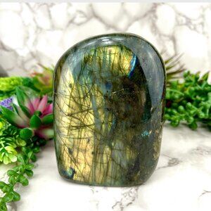 Labradorite Freeform 4.25" Tall Polished Flashy Spectrolite Crystal Home Decor